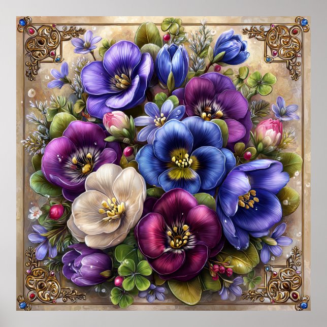 Schöne Frühlingsblumen Wandkunst 10 Poster (Vorne)