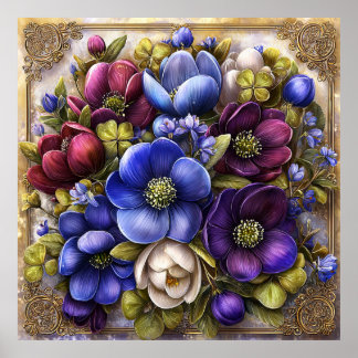 Schöne Frühlingsblumen Wandkunst 13 Poster