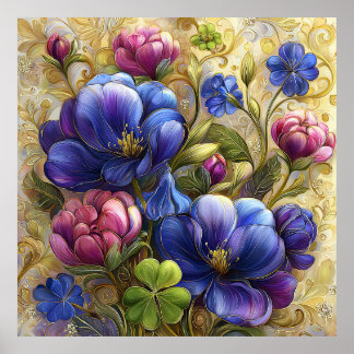 Schöne Frühlingsblumen Wandkunst 16 Poster
