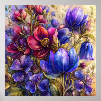 Schöne Frühlingsblumen Wandkunst 17 Poster