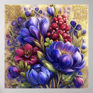 Schöne Frühlingsblumen Wandkunst 18 Poster