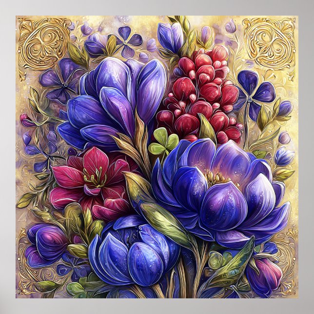 Schöne Frühlingsblumen Wandkunst 18 Poster (Vorne)