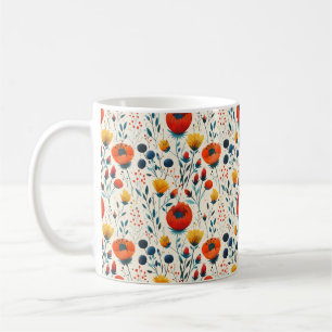 Schöne Frühlingsfarbige Mädchenhafte Wildblumen Kaffeetasse