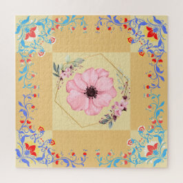 Schöne Frühlingsflorale Kunst, orange Hintergrund