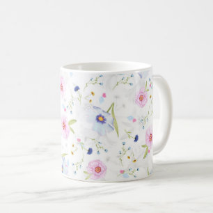 Schöne Frühlingswasserfarbe Blume von Schaufenster Kaffeetasse