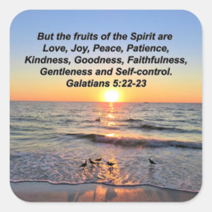 SCHÖNE GALATIANER 5 SONNENREISE QUADRATISCHER AUFKLEBER