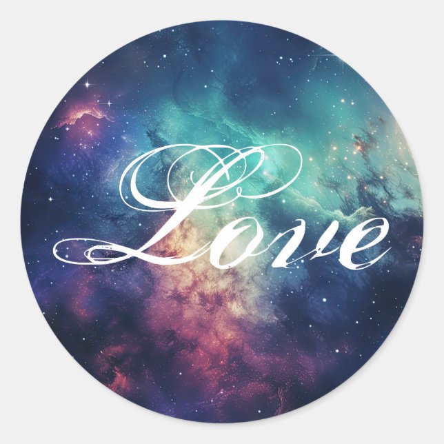 Schöne Galaxie-Feier unter der Liebe der Sterne Runder Aufkleber (Vorderseite)