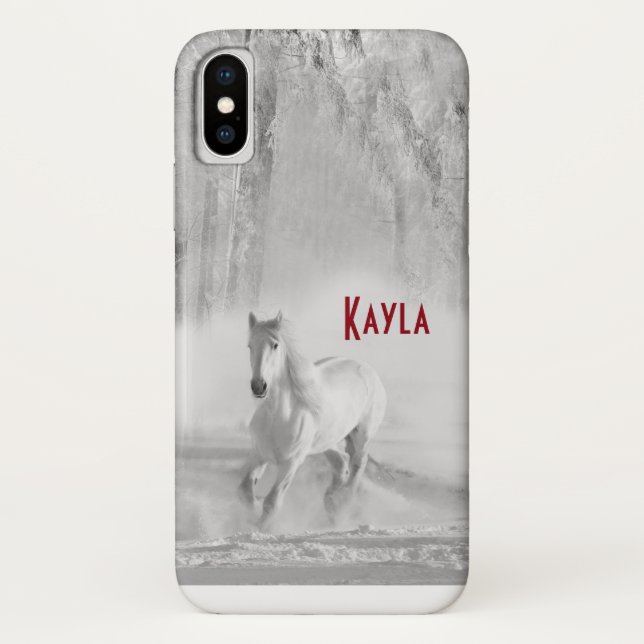 Schöne Galopp des Weißen Arabischen Pferdes Case-Mate iPhone Hülle (Rückseite)