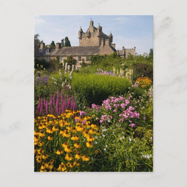 Schöne Gärten und das berühmte Schloss in Schottla Postkarte (Vorderseite)