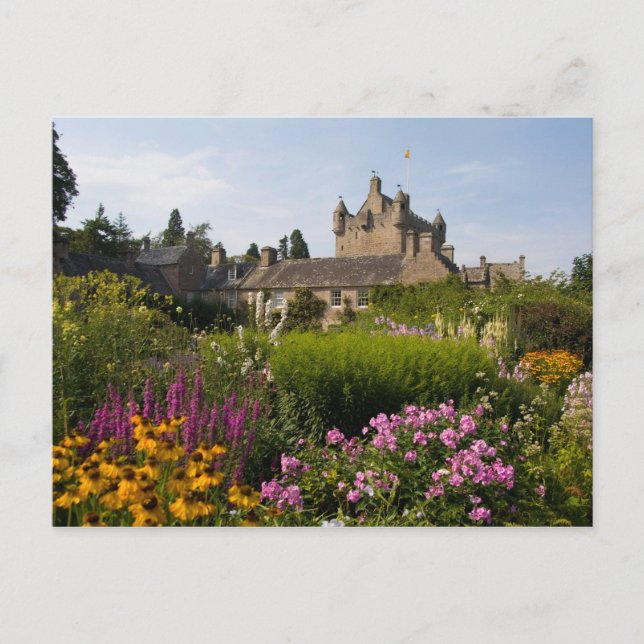 Schöne Gärten und das berühmte Schloss Postkarte (Vorderseite)