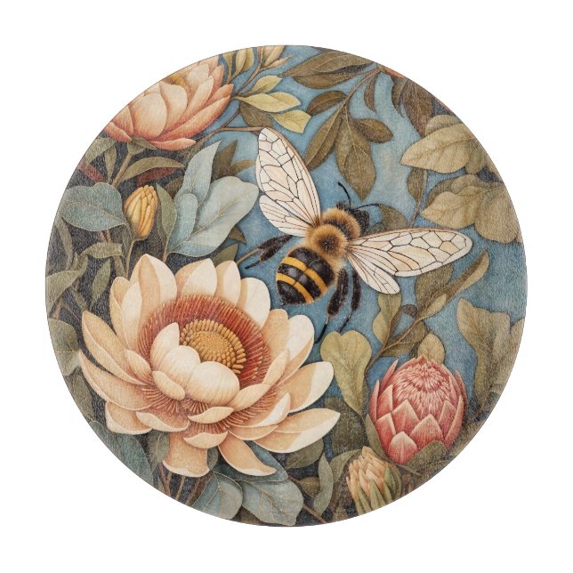 Schöne Gartenbäume mit Protea-Blume Schneidebrett (Vorderseite)