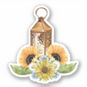 Schöne Gartenbeere Sonnenblumenmuster Aufkleber