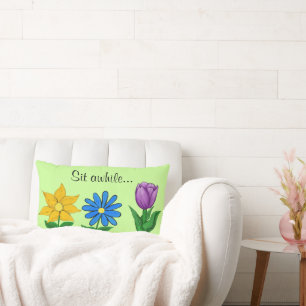 Schöne Gartenblumen Grüne Wurfkissen Lendenkissen