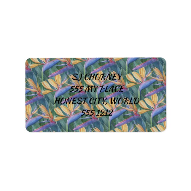 SCHÖNE GEBURT VON PARADIES FLORAL ADRESSAUFKLEBER (Vorne)