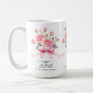 Schöne Geburtsmonatsblume/Rose/Juni Kaffeetasse