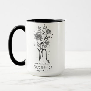 Schöne Geburtsmonatsblume/Sternzeichen/Skorpion Tasse