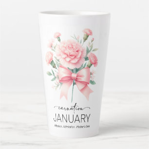 Schöne Geburtstags-Monat-Blume/Januar/Nelke Milchtasse