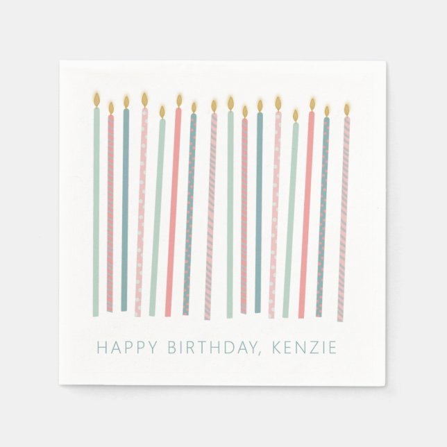 Schöne Geburtstagskandale Serviette (Vorderseite)