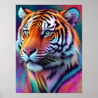 Schöne Gefärbte Krawatte Tiger Pattern Kunst