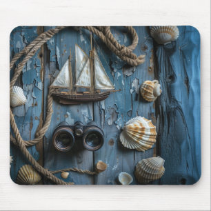 Schöne Gegenstände auf Holzfußboden Mousepad