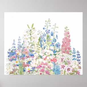 schöne geheime Gartenfarbe und Aquarell Poster