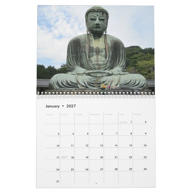 Schöne geistige Buddha-Statue 2015 Kalender (Jan 2027)