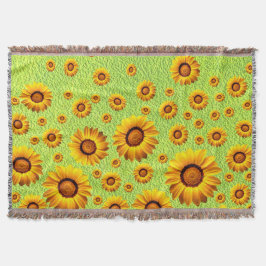 Schöne gelbe Blumen auf abstraktem Grün Decke