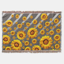 Schöne gelbe Blumen auf grauen, silbernen Streifen