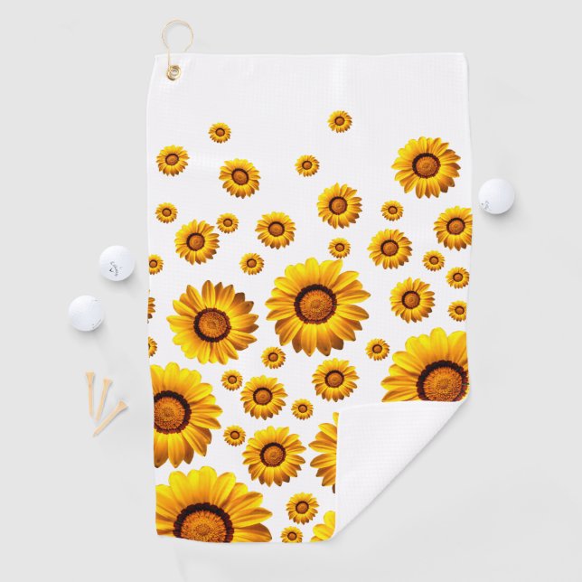 Schöne gelbe Blumen Golfhandtuch (Insitu)