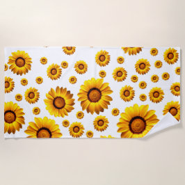 Schöne gelbe Blumen Strandtuch