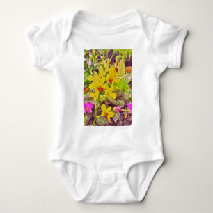 Schöne gelbe Herbstorchideen Baby Strampler