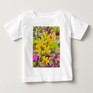 Schöne gelbe Herbstorchideen Baby T-shirt