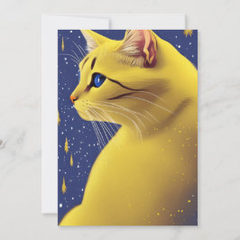 Schöne Gelbe Katze mit blauen Augen Feiertagskarte