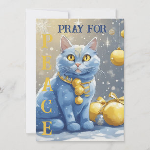 Schöne Gelbe Katze mit blauen Augen - ukraine Feiertagskarte