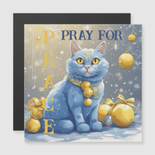 Schöne Gelbe Katze mit blauen Augen - ukraine Magnetkarte
