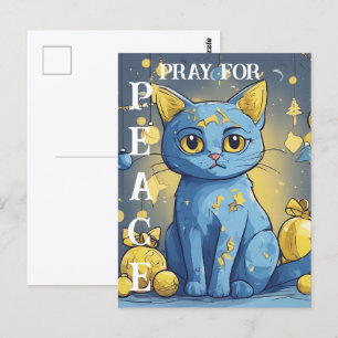 Schöne Gelbe Katze mit blauen Augen - ukraine Postkarte