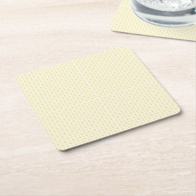 Schöne gelbe Kreise mit weißem Hintergrund Rechteckiger Pappuntersetzer (angewinkelt)
