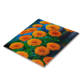 Schöne Gelbe Marigold-Blume Fliese