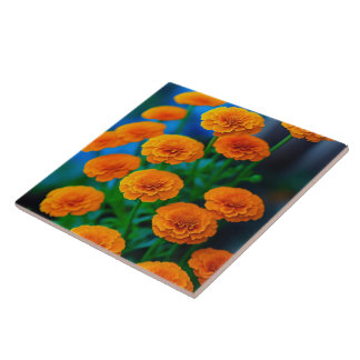 Schöne Gelbe Marigold-Blume Fliese