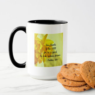 Schöne gelbe Narzissen 15 oz Tasse Schrift 