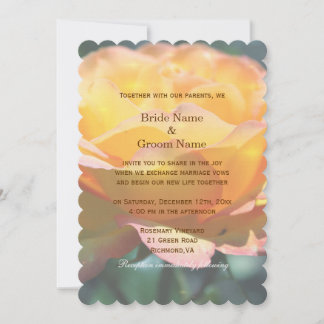 Schöne gelbe Rose Blume Hochzeitsfeiern Einladunge Einladung