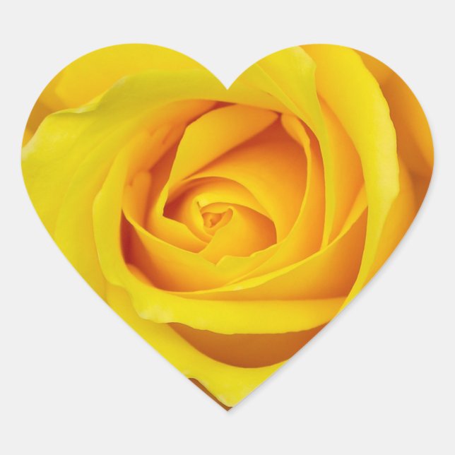 Schöne Gelbe Rose Herz-Aufkleber (Vorderseite)