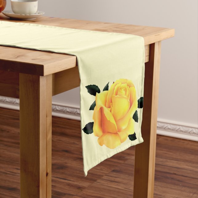 Schöne Gelbe Rose Mittelgroßer Tischläufer (Beispiel)
