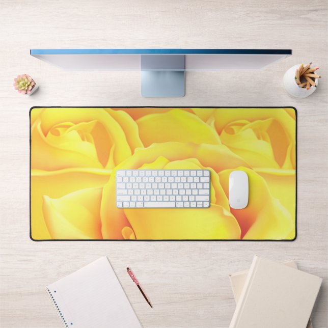Schöne Gelbe Rose Schreibtischunterlage (Büro 1)