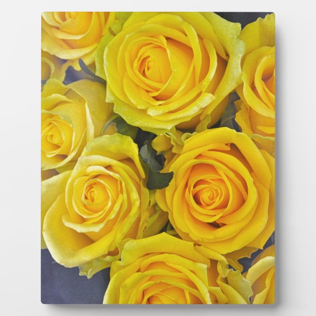 Schöne gelbe Rosen Fotoplatte (Vorderseite)