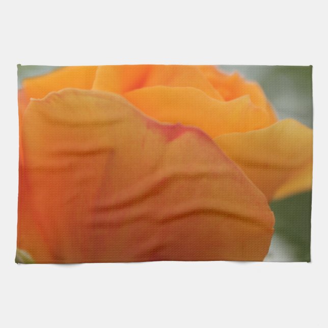 Schöne gelbe Rosenblütenfotografie. Handtuch (Horizontal)