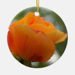 Schöne gelbe Rosenblütenfotografie. Keramikornament