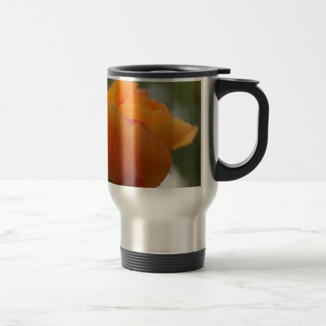 Schöne gelbe Rosenblütenfotografie. Reisebecher (Rechts)