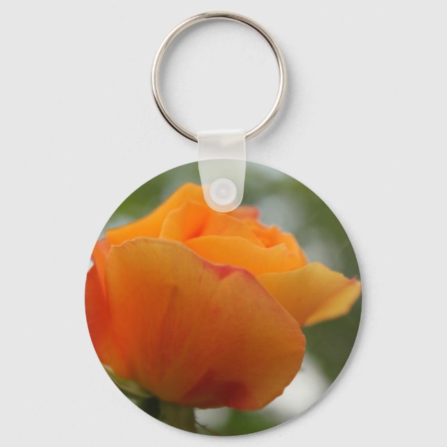 Schöne gelbe Rosenblütenfotografie. Schlüsselanhänger (Vorderseite)
