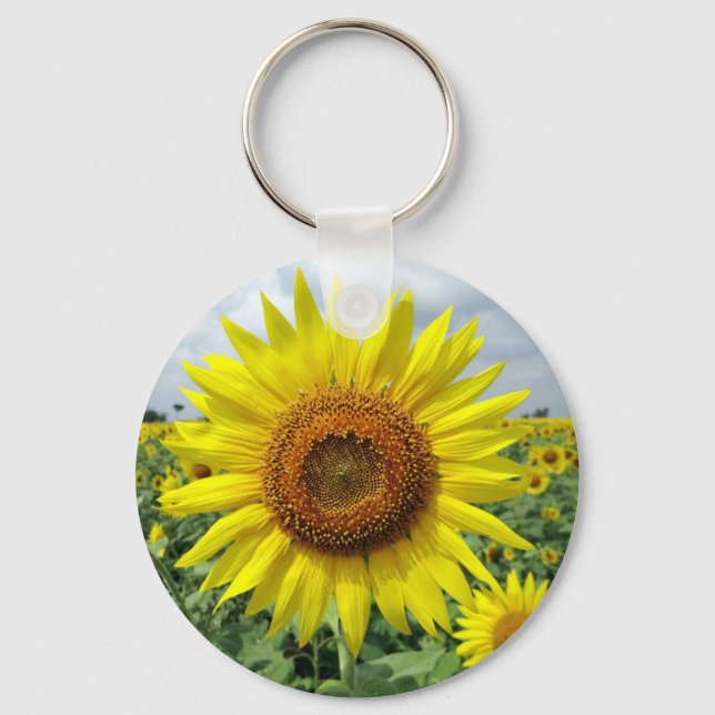 Schöne gelbe Sonnenblume Schlüsselanhänger (Vorderseite)